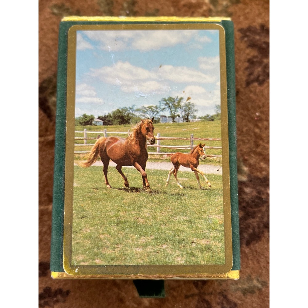 Congress Pinochle Playing Cards Horse and Foal Cel-u-tone Finish Box